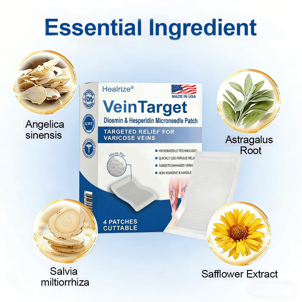 🇺🇸👨‍⚕️✨🌿𝐇𝐞𝐚𝐥𝐫𝐢𝐳𝐞® VeinTarget Microneedle Patch⚡Instant Relief, Long-Term Results